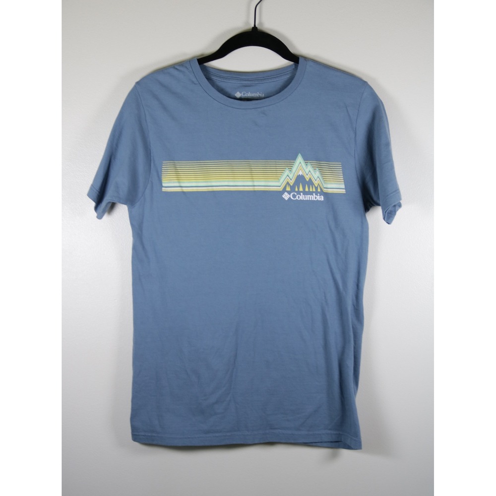 Columbia Sportswear Mens Blue Mountain Graphic T-Shirt Small S Short Sleeve